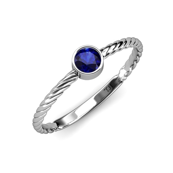 TriJewels Blue Sapphire 1/2 ct Womens Solitaire Promise Ring 14K Gold. Opens flyout.