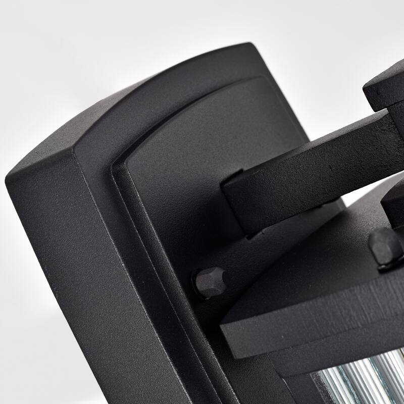 1-light Textured Black Outdoor Wall Lantern
