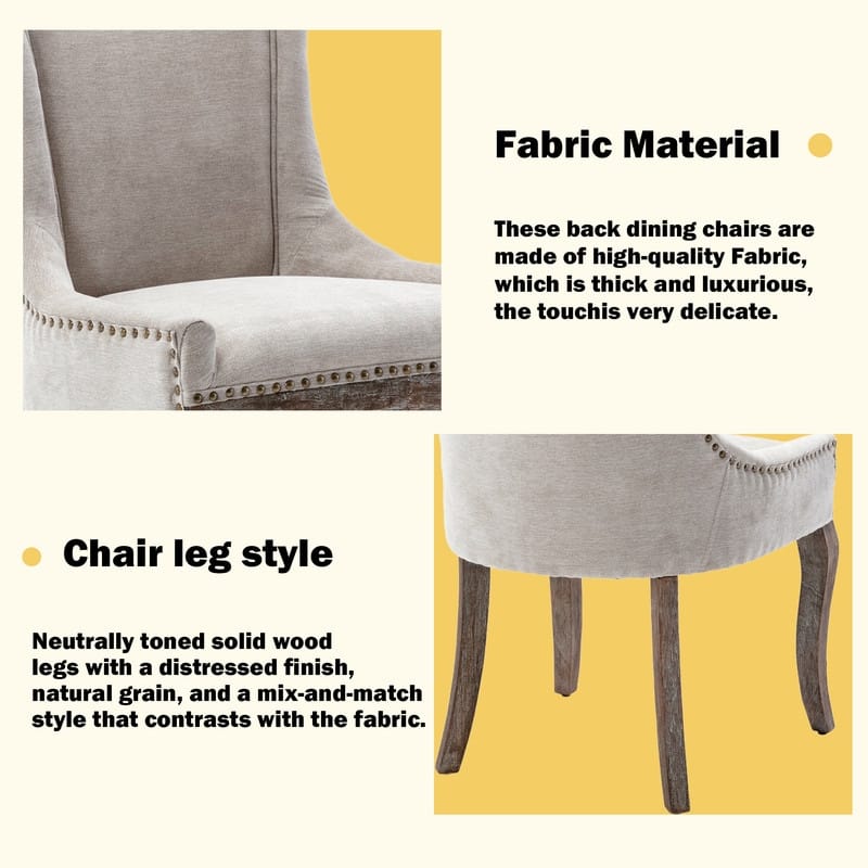 Thickened Side Dining Chair with Solid Wood Legs Set of 4