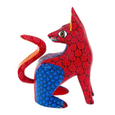 Novica Handmade Colorful Wood Alebrije Figurine