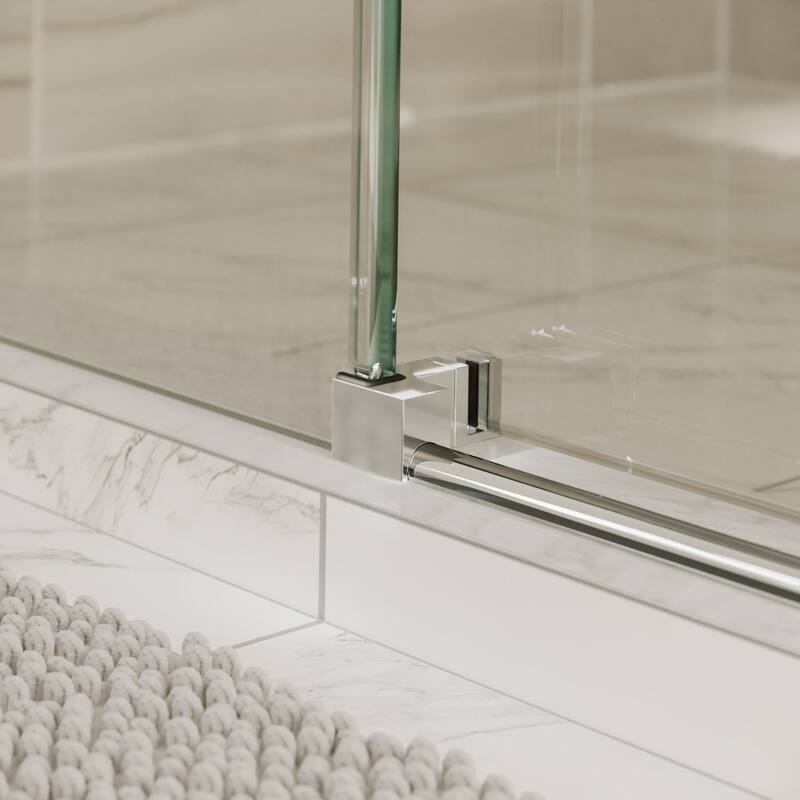 Seawin Alumni 56 - 60 x 76 inches Frameless Sliding Shower Door 3/8 in. (10 mm) Clear Tempered Glass with NanoShield Coating