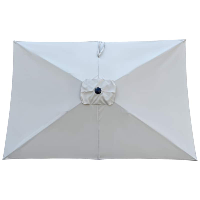 6x9ft Patio Umbrella Outdoor Waterproof Umbrella with Crank and Push Button Tilt without flap for Garden Backyard Pool