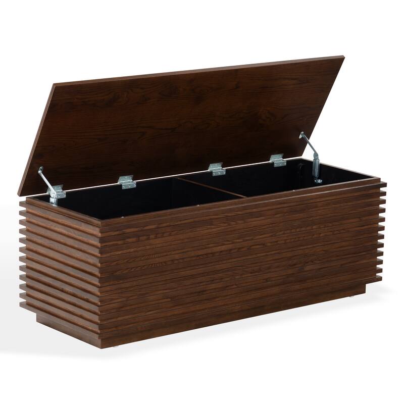 SAFAVIEH Couture Zuzu Wood Storage Bench - 50"W x 18"D x 18"H