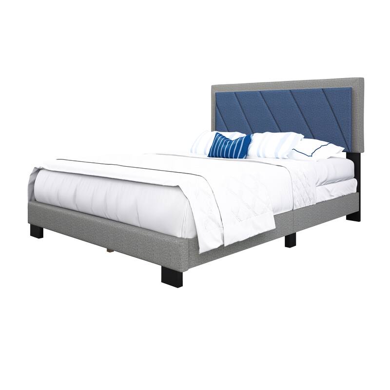Boyd Sleep Diagonal Linen Upholstered Bed Frame