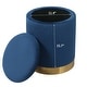 preview thumbnail 64 of 88, Adeco Round Storage Ottoman Footrest Stool Velvet Gold Plating Base