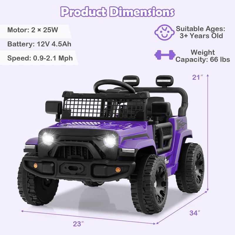 Costway 12V Kids Ride on Truck Car Battery Powered Electric Vehicle - See Details