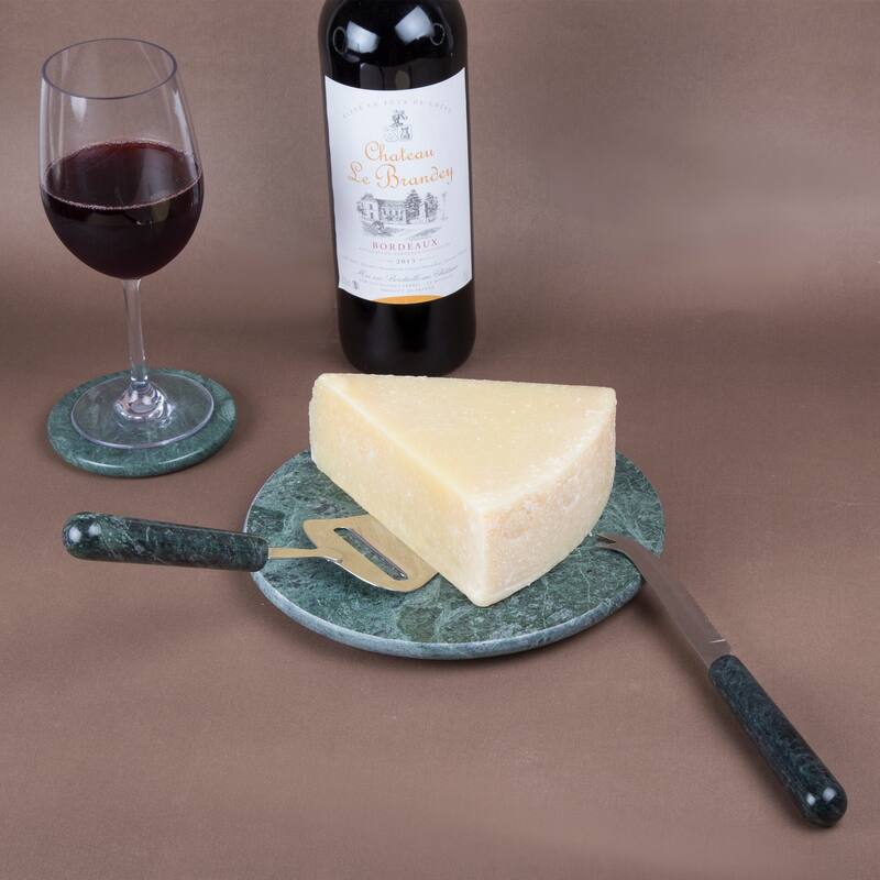 Creative Home 2 Pcs Cheese Serving Set With Green Marble Handle