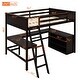 preview thumbnail 23 of 21, Merax Wooden Loft Bed with Shelves and Desk