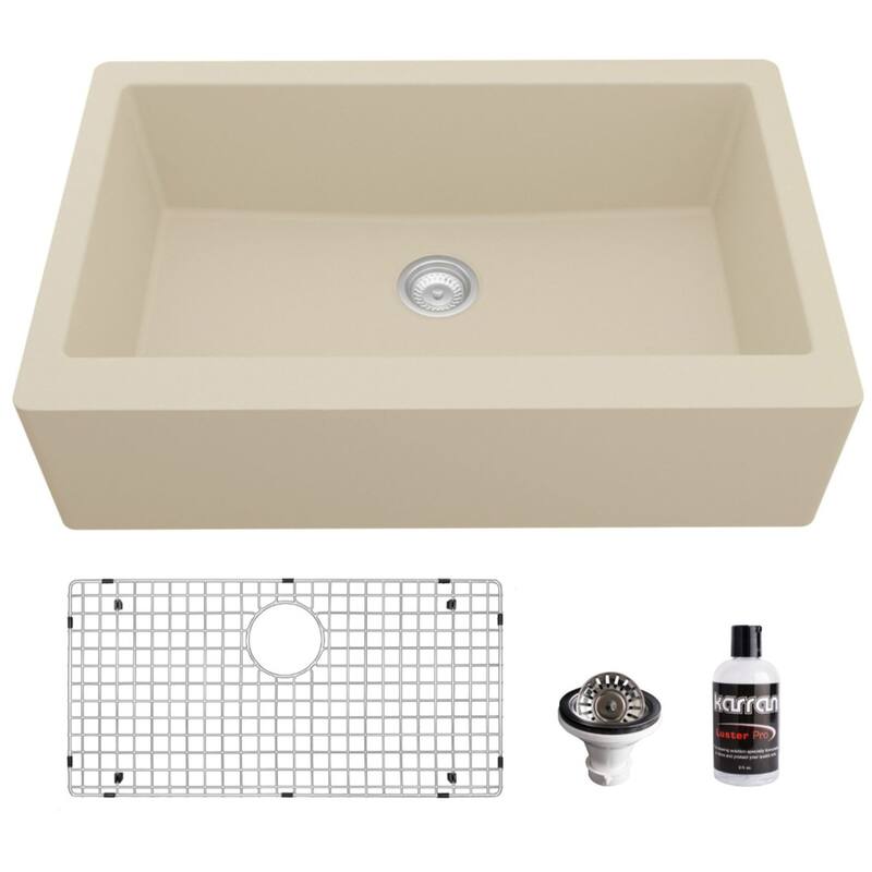 Karran USA QA-740-PK1 Quartz QA 34" Farmhouse Single Basin Quartz - Bisque