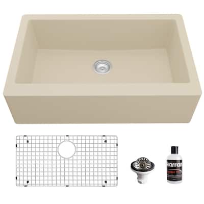 Karran USA QA-740-PK1 Quartz QA 34" Farmhouse Single Basin Quartz