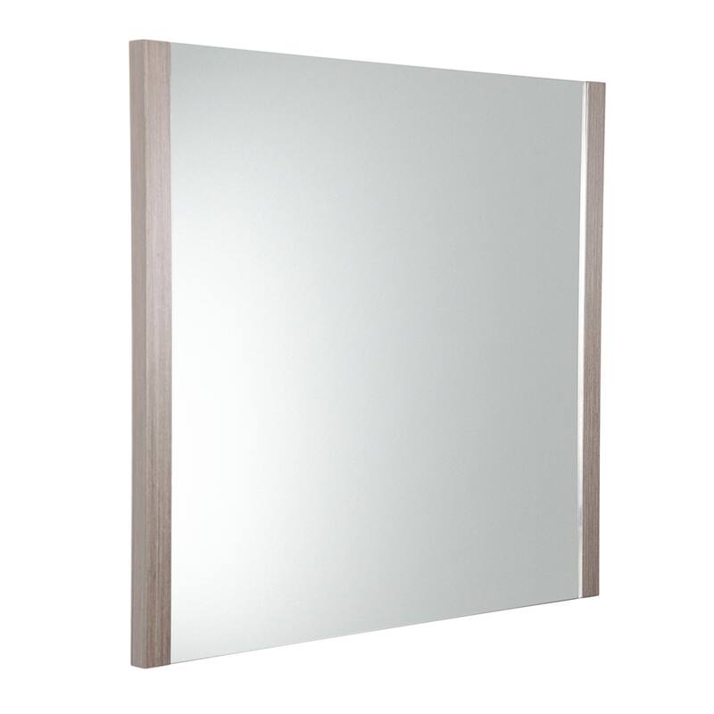 Fresca Torino 32" x 32" Framed Bathroom Mirror - Gray Oak