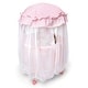 preview thumbnail 7 of 6, Badger Basket Royal Pavilion Round Doll Crib with Canopy and Bedding - Pink/White - 20" x 20" x 33"