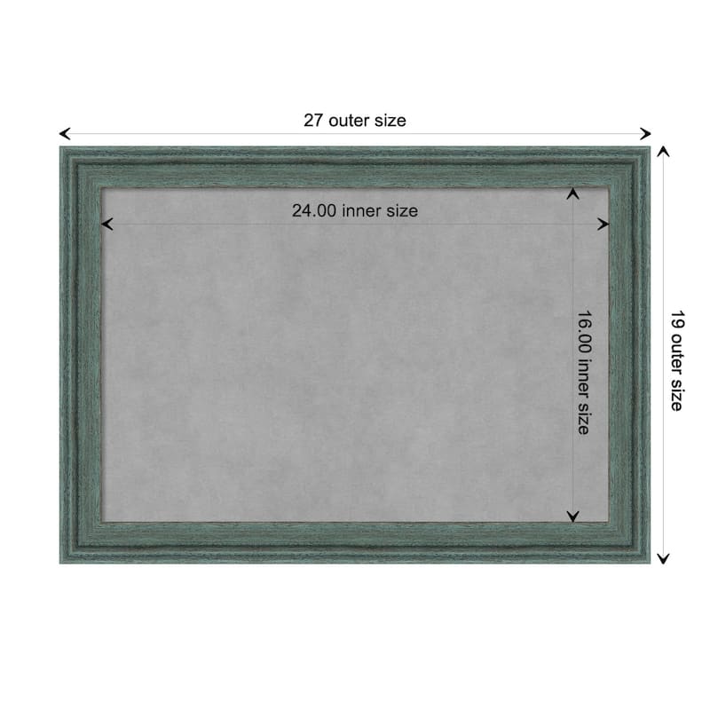 Amanti Art Upcycled Teal Grey Framed Magnetic Board - Board Size 24x16