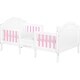 preview thumbnail 1 of 5, Evolur JPMA & Greenguard Gold Certified Barbie Rose 3-in-1 Portable Toddler Bed in White and Pink - White & Pink White & Pink