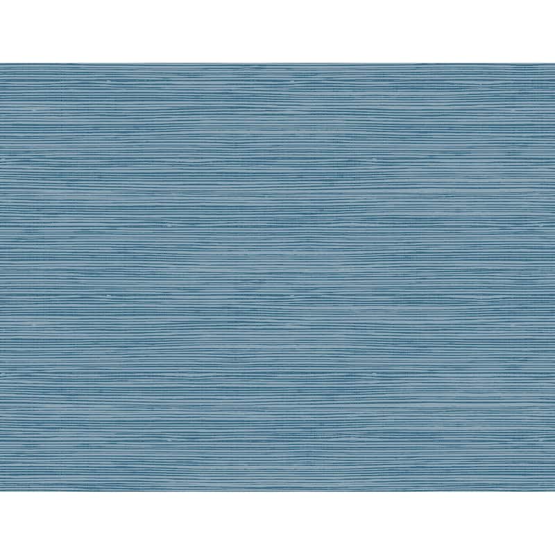 Seabrook Designs Jamaica Faux Unpasted Wallpaper - 27 in. W x 27 ft. L -  Navy and Steel Blue