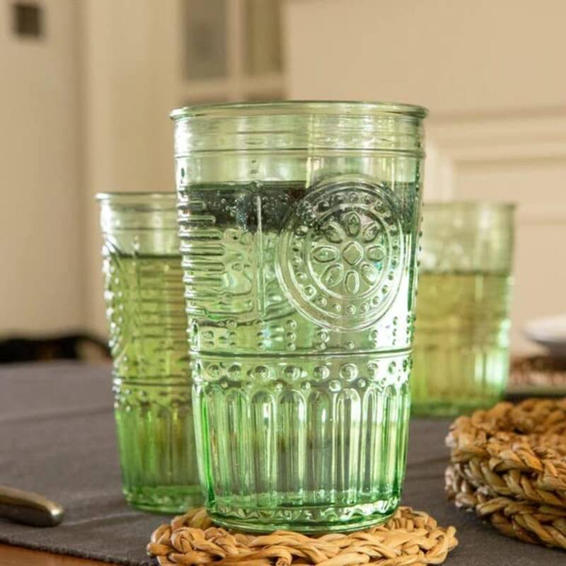 Bormioli Rocco Set of 6 Romantic Cooler Drinking Glasses - 16 oz.