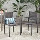 preview thumbnail 2 of 8, Patios Aluminum Dining Chair Set of 2, Rope Weave Chair - Dark Grey