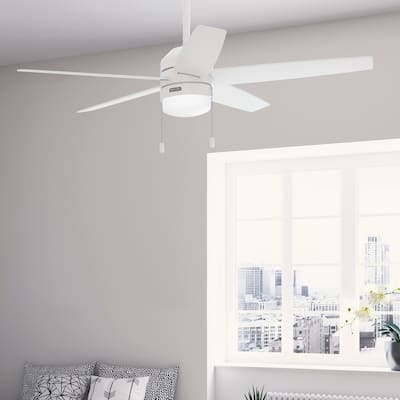 Hunter Bardot Ceiling Fan with LED Light Kit and Pull Chain, Modern, Contemporary, Transitional