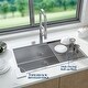 preview thumbnail 8 of 6, Kitchen Sink, 30 Inch Brushed Nickel Topmount Kitchen Bar Sink with Single-tier Track - 30x22x10in