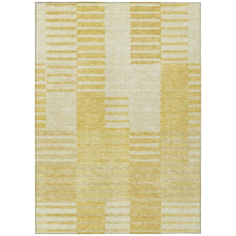 HomeRoots Striped Transitional Rectangle Outdoor Rug
