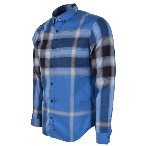 blue burberry long sleeve shirt