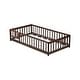 preview thumbnail 11 of 173, Toddler Floor Bed with Fence and Door, Montessori Platform Floorbed with Safety Guardrails for Children Boys Girls Kids Playroom