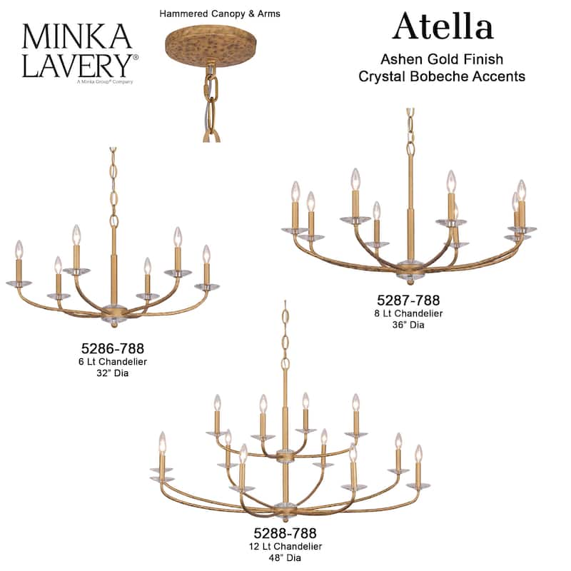 Minka Lavery 5286 Atella 6 Light 32" Wide Taper Candle Style