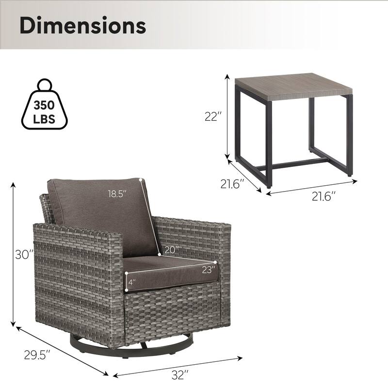 Outdoor Swivel Glider Chairs with Soft Cushion