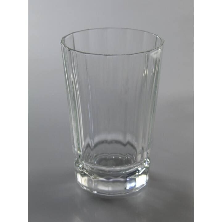 Liscio Ottico - Set of 6 Glasses with Smooth Linear Design and Amber Shade on the Base - Highball - Clear