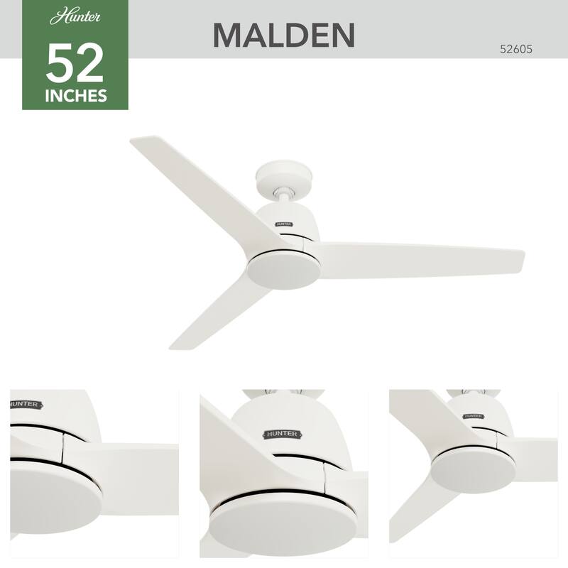 Hunter + Jasmine Roth 52" Malden Ceiling Fan and Handheld Remote - Contemporary, Modern - Designer!