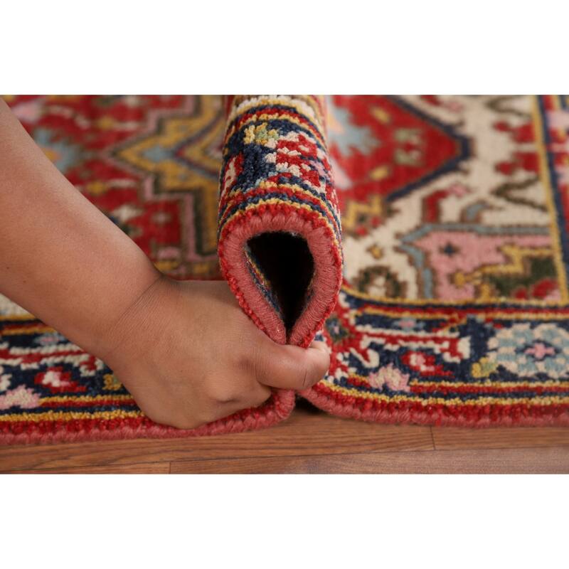 Geometric Heriz Serapi Accent Rug Handmade Traditional Wool Carpet - 2'0" x 3'0"