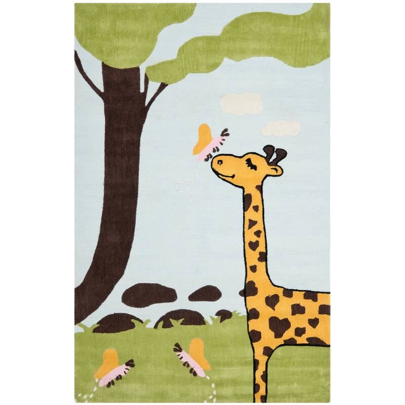 SAFAVIEH Handmade Kids Hana Polyester Rug - 6' x 9' - Light Blue/Multi