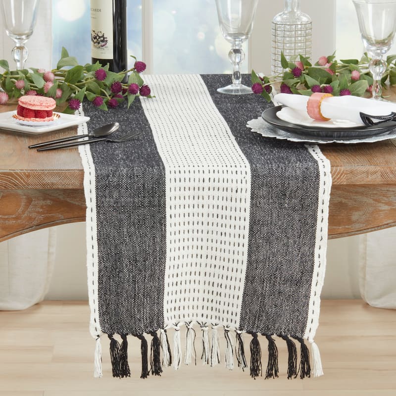 Stitched Banded Table Runner - 16"x72"