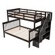 preview thumbnail 31 of 34, Twin Over Full Bunk Bed with Storage Stairs, Full-Length Guardrail