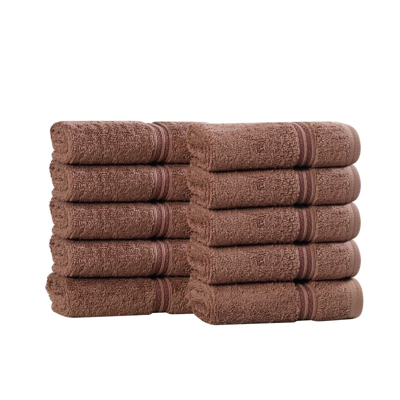 Blue Nile Mills Egyptian Cotton Absorbent Face Towel Set of 10