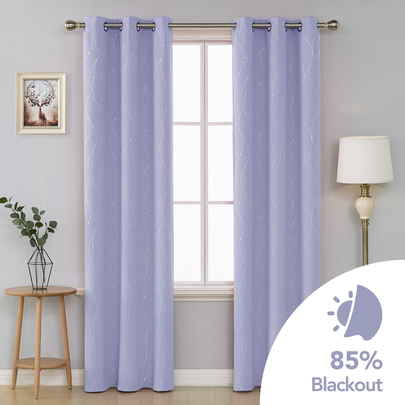 Deconovo Wave Line with Dots 42 Width Curtains Pair(2 Panel)