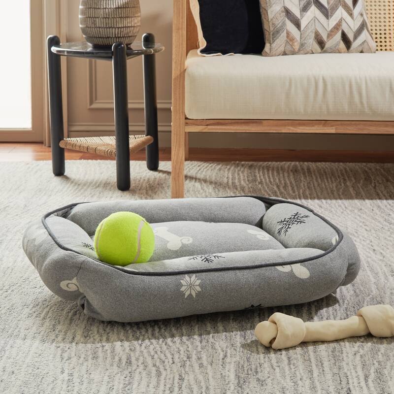 SAFAVIEH Shouko Dog Bed - 16Wx24Dx6H - Grey/Ivory
