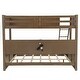 preview thumbnail 26 of 25, Wood Twin XL over Queen Bunk Bed with Shelves, Storage Cabinets, USB Ports, Bunk Bed Frame w/Slats Support, No Box Spring Needed