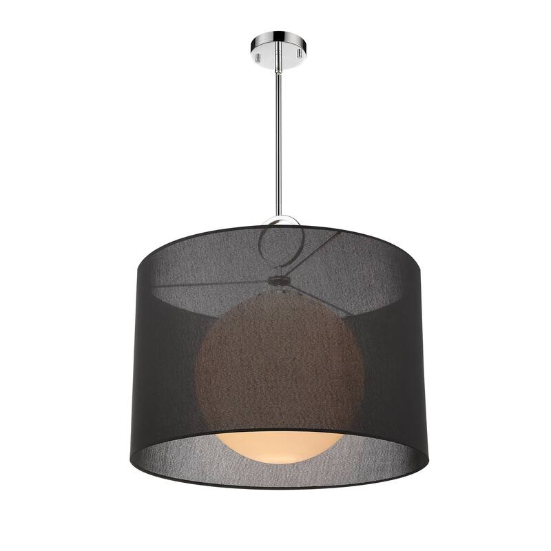 Arosia 1 Light 24 inch Chrome + Black Pendant Light