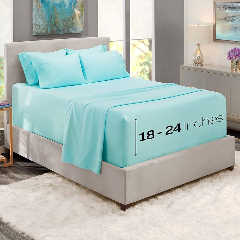 Empyrean Bedding 18"-24" Extra Deep Pocket Sheets Set - Ultra Soft Luxury Bed Sheet Set - Twin XL - Lavender Dream