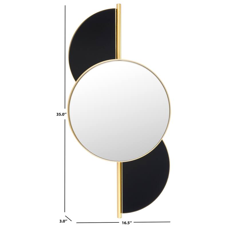 SAFAVIEH Nayeli Mid-Century Modern 17 x 35-inch Decorative Accent Mirror - 16.5 In. W x 3 In. D x 35 In. H - Gold/Black - 17Wx3Dx35H