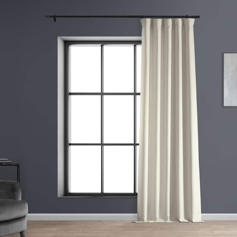 Exclusive Fabrics Italian Faux Linen Room Darkening Curtains (1 Panel) - Sophisticated Drapery for Versatile Décor