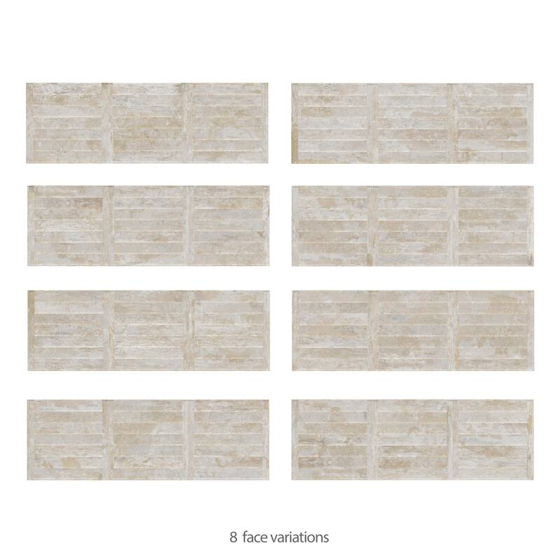 Merola Tile Habanera Decor Beige 11-7/8" x 35-1/2" Fluted Ceramic Wall Tile