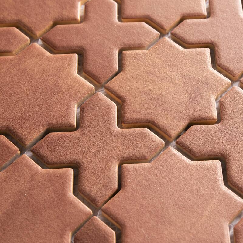 Merola Tile Sentier des cotto 2" Star Cross 11-7/8" x 11-7/8" Porcelain Mosaic Floor and Wall Tile