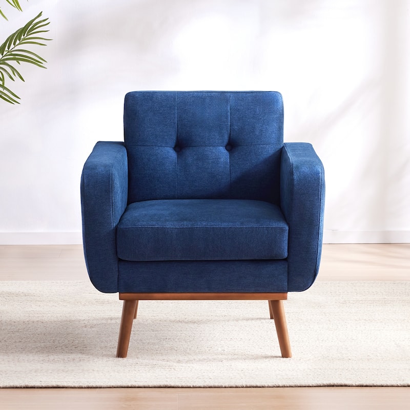 Tufted-Fabric-Upholstered-Accent Chair