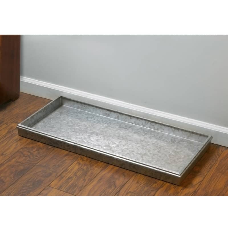 Double Circles Galvanized Steel Boot Tray by Good Directions