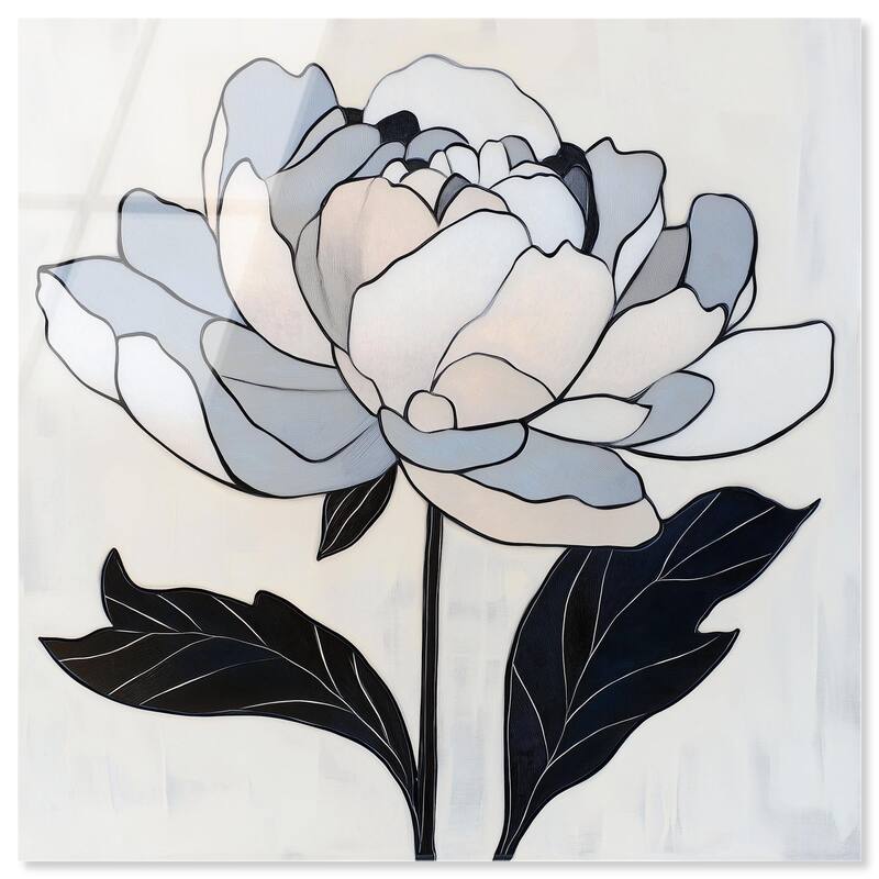 Gray Scale Flower I Acrylic by Art Remedy, Ready to Hang - 30" x 30"