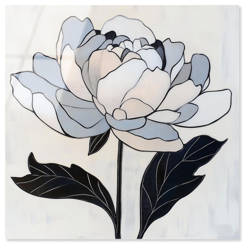 Gray Scale Flower I Acrylic by Art Remedy, Ready to Hang