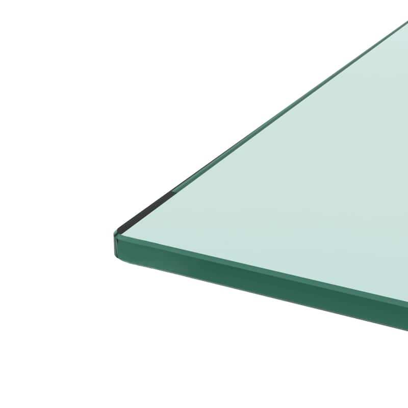 Rectangle Glass Coffee Table with Storage Shelf, Modern Clear Glass Coffee Table with Metal Frame