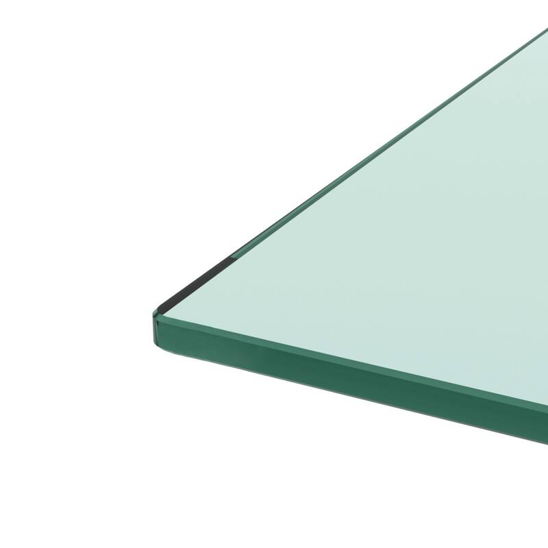 Rectangle Glass Coffee Table with Storage Shelf